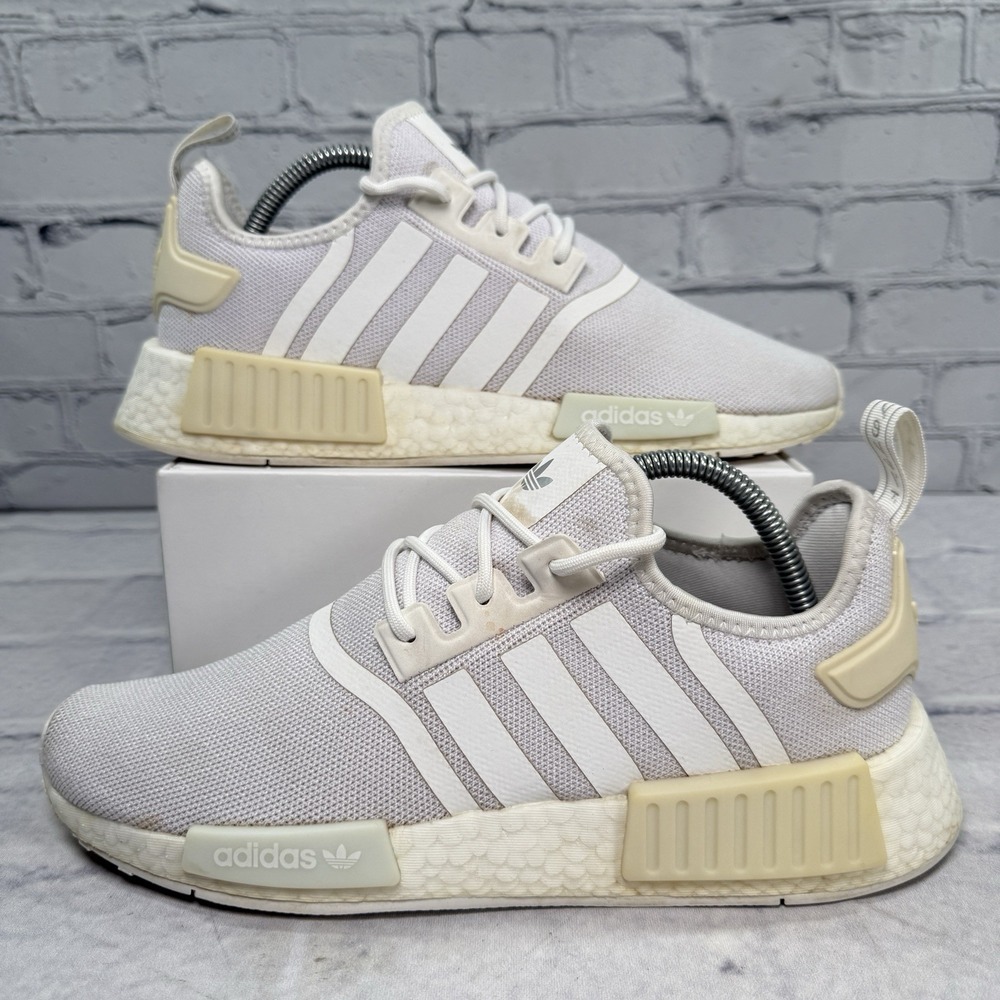 Adidas Womens NMD R1 GX8313 White Running Shoes Sneakers Size 9.5
